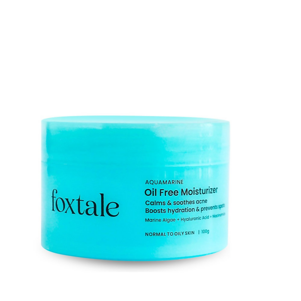Foxtale Aquamarine Oil Free Hydrating Moisturiser With Hyaluronic Acid For Normal To Oily Skin | Grocsy