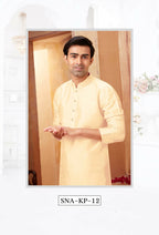 Joban Fashion Light Beige Art Silk Kurta Pyjama | Grocsy