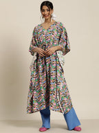Sangria Gorgeous Green Cotton Kaftan Kurta | Grocsy