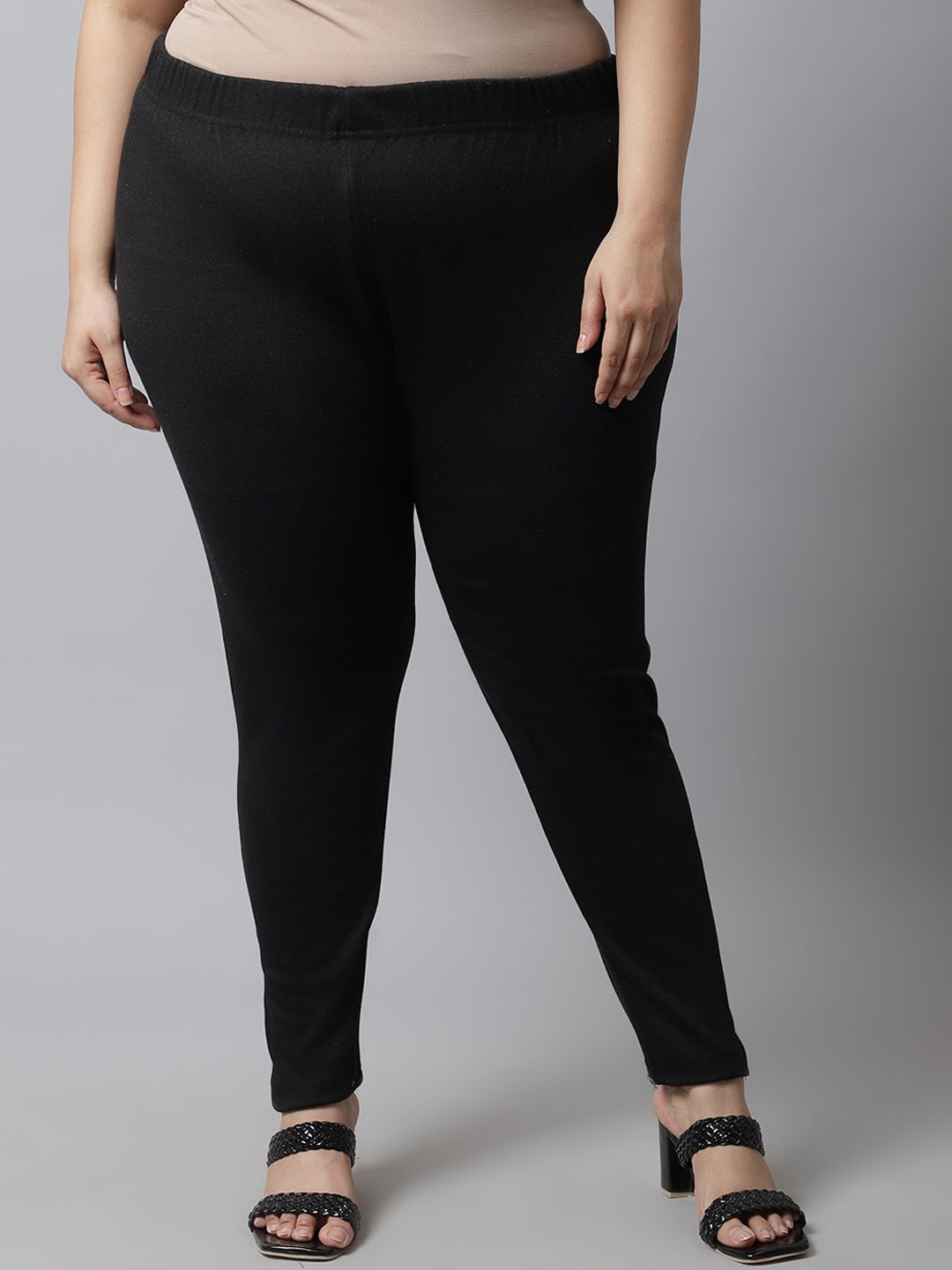 TAG 7 Plus Size Women Pack of 2 Solid Ankle-Length Leggings | Grocsy