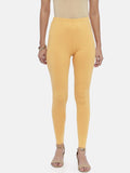 Souchii Beige Solid Slim-Fit Ankle-Length Leggings | Grocsy
