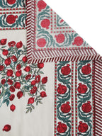 Rajasthan Decor Cream-Coloured Ethnic Motifs 144 TC Cotton King Bedsheet & 2 Pillow Covers | Grocsy