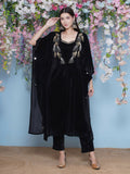 Joban Fashion Black Hand Embellished Kaftaan with ineer and Pant | Grocsy