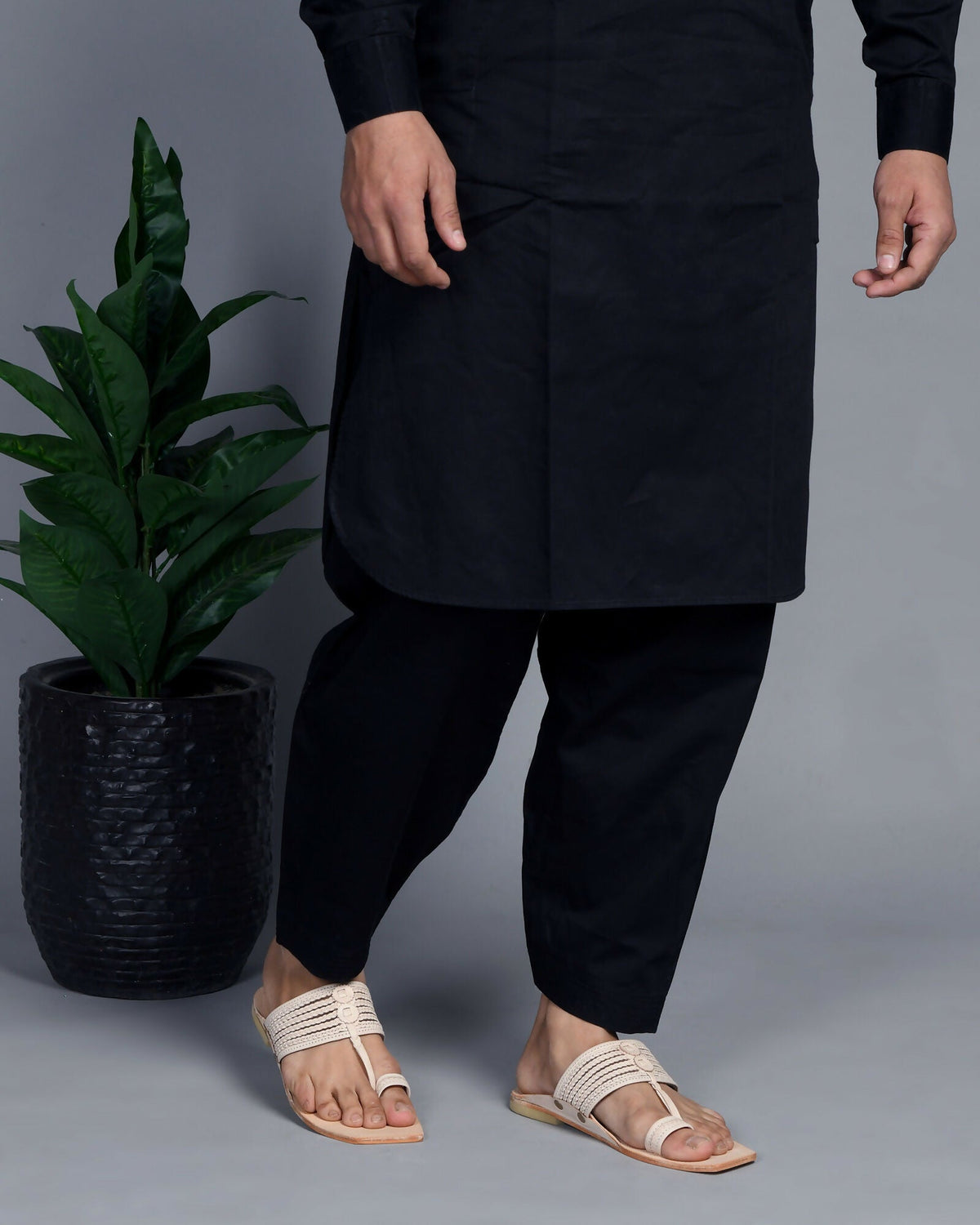 Stepsoft Men'S Natural Square Toe Kolhapuri Chappal | Original Handcrafted Leather Ethnic Slippers | Grocsy