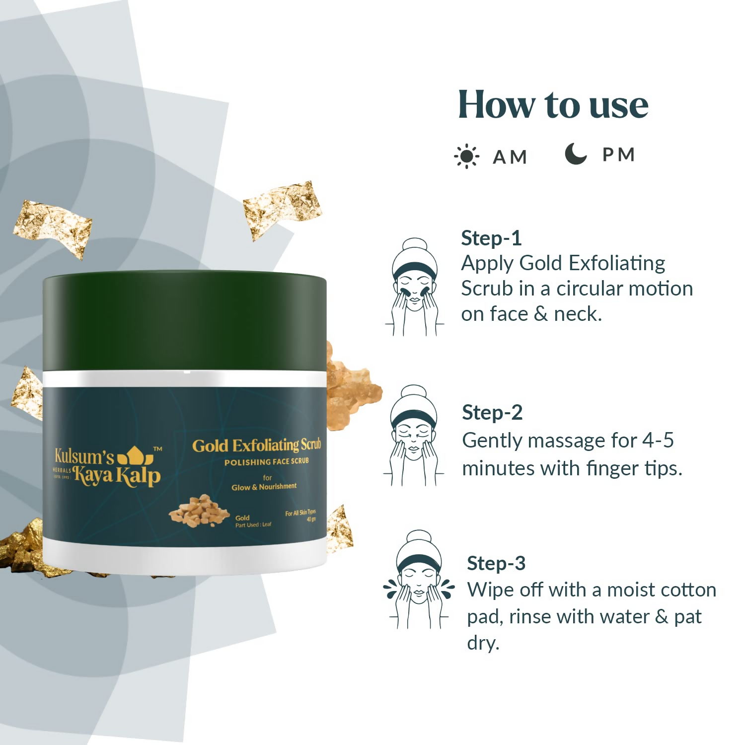 Kulsum's Kaya Kalp Gold Exfoliating Scrub For Glow & Nourishment | Grocsy