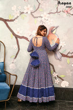 Aayaa Pure Ab Cotton Gown With Heavy Digital Print - Multi Color | Grocsy