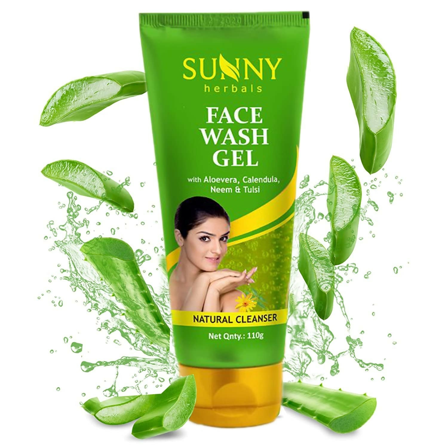 Sunny Herbals Face Wash Gel with Aloevera, Calendula, Neem & Tulsi | Grocsy