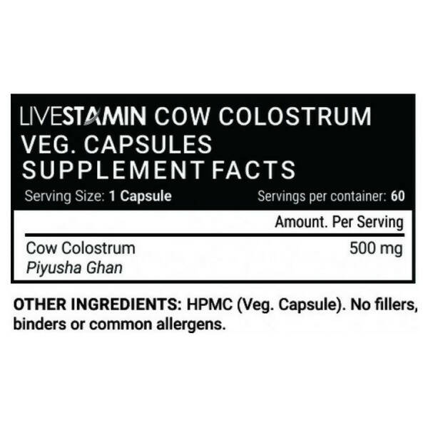 Livestamin Cow Colostrum Capsules | Grocsy