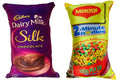 Unique Fashion Pack of 2 Microfibre Filled Reversible Cushion For Kids - Dairy Milk Silk And Maggie | Grocsy