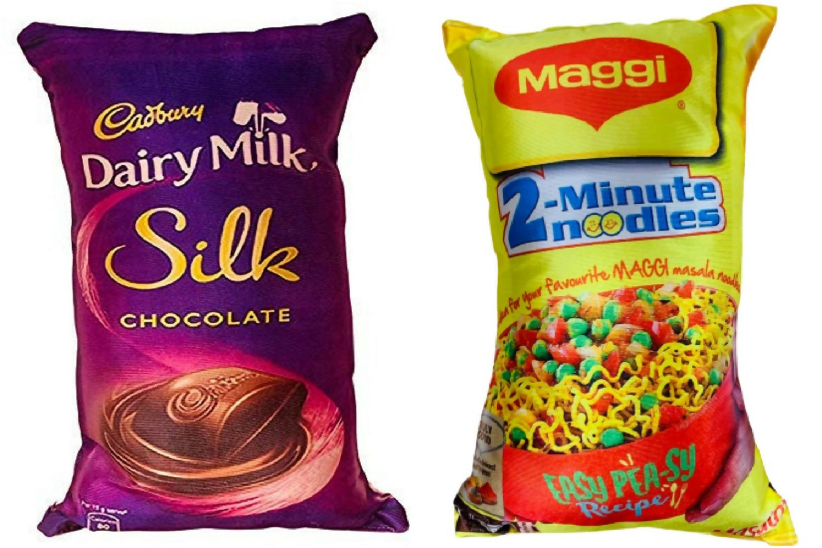 Unique Fashion Pack of 2 Microfibre Filled Reversible Cushion For Kids - Dairy Milk Silk And Maggie | Grocsy