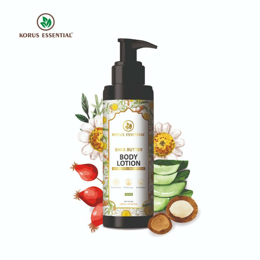 Korus Essential Shea Butter Body Lotion With Vitamin E & Chamomile Extract | Grocsy