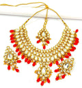 Joban Fashion Hand Made High Quality Gold Plated Base Metal Alloy Kundan Stone Studded Kundan Jewellery Set | Grocsy