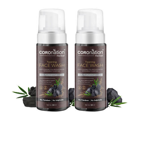 Coronation Herbal Activated Charcoal Foaming Face Wash | Grocsy