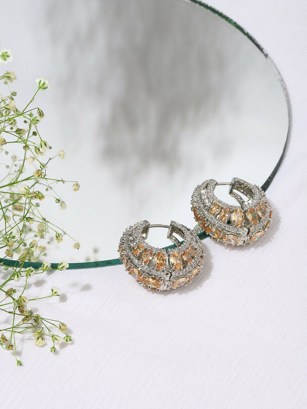 Champagne Stone Loops- Ruby Raang | Grocsy