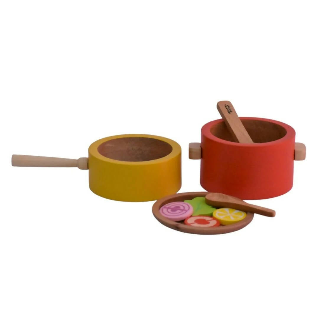 Nesta Toys Wooden Gas Stove and Cooking Set For Kids | Grocsy