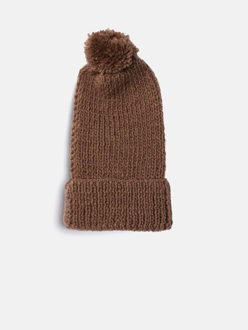 Chutput Kids Woollen Hand Knitted Pom Pom Detailed Cap - Brown | Grocsy