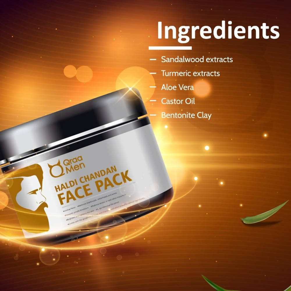 Qraa Men Haldi Chandan Face Pack | Grocsy