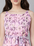 Souchii Floral Chiffon Dress | Grocsy