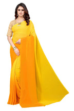 Vamika Yellow Half N Half Georgette Saree | Grocsy