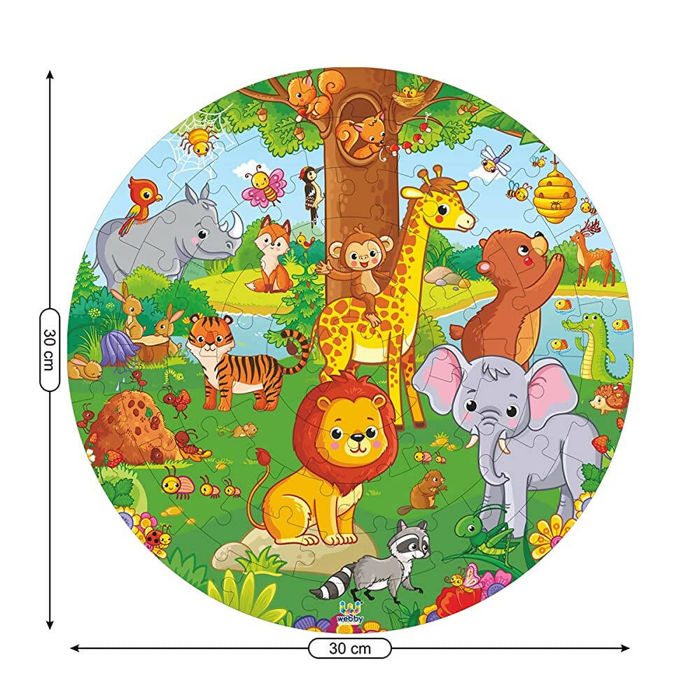 Webby Jungle Jigsaw Puzzle for Kids - 60 Pcs | Grocsy