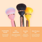 Gleva Multipurpose Professional Powder & Blush Cheek Brush - Black | Grocsy