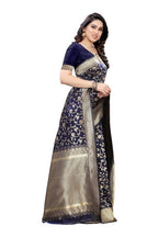 Vamika Banarasi Jacquard Weaving Navy Blue Saree (PARINITI NAVY) | Grocsy