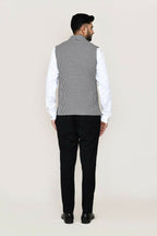 Joban Fashion White And Black Colored Cotton Satin With Checks Print Work Men's Jacket | Grocsy