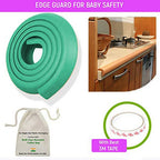 Safe-O-Kid Unique High Density L-Shaped 2 Mtr Long Mini 1 Edge Guard With 4 Corner Cushions - Green | Grocsy