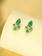 Nuyug 18k Gold Plated Floral Diamond Glow Earrings | Grocsy