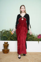 Joban Fashion Black And Maroon Hand Embellished Gown | Grocsy