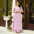 PartyWear Designer White And Pink Pure Maslin Plazzo Suit - Anbazaar | Grocsy