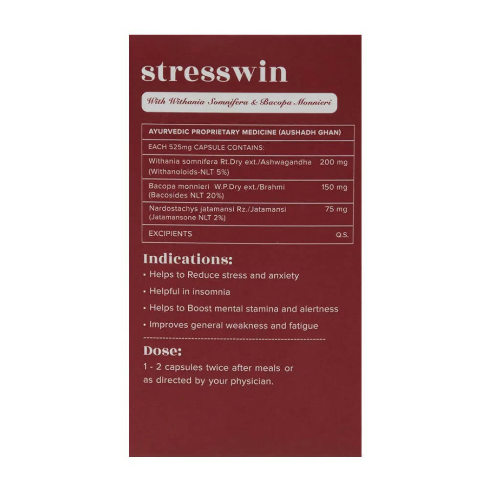 Baidyanath Jhansi Ayurvedant Stresswin Capsules | Grocsy