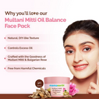 Mamaearth Multani Mitti Oil Balance Face Pack with Multani Mitti & Bulgarian Rose | Grocsy