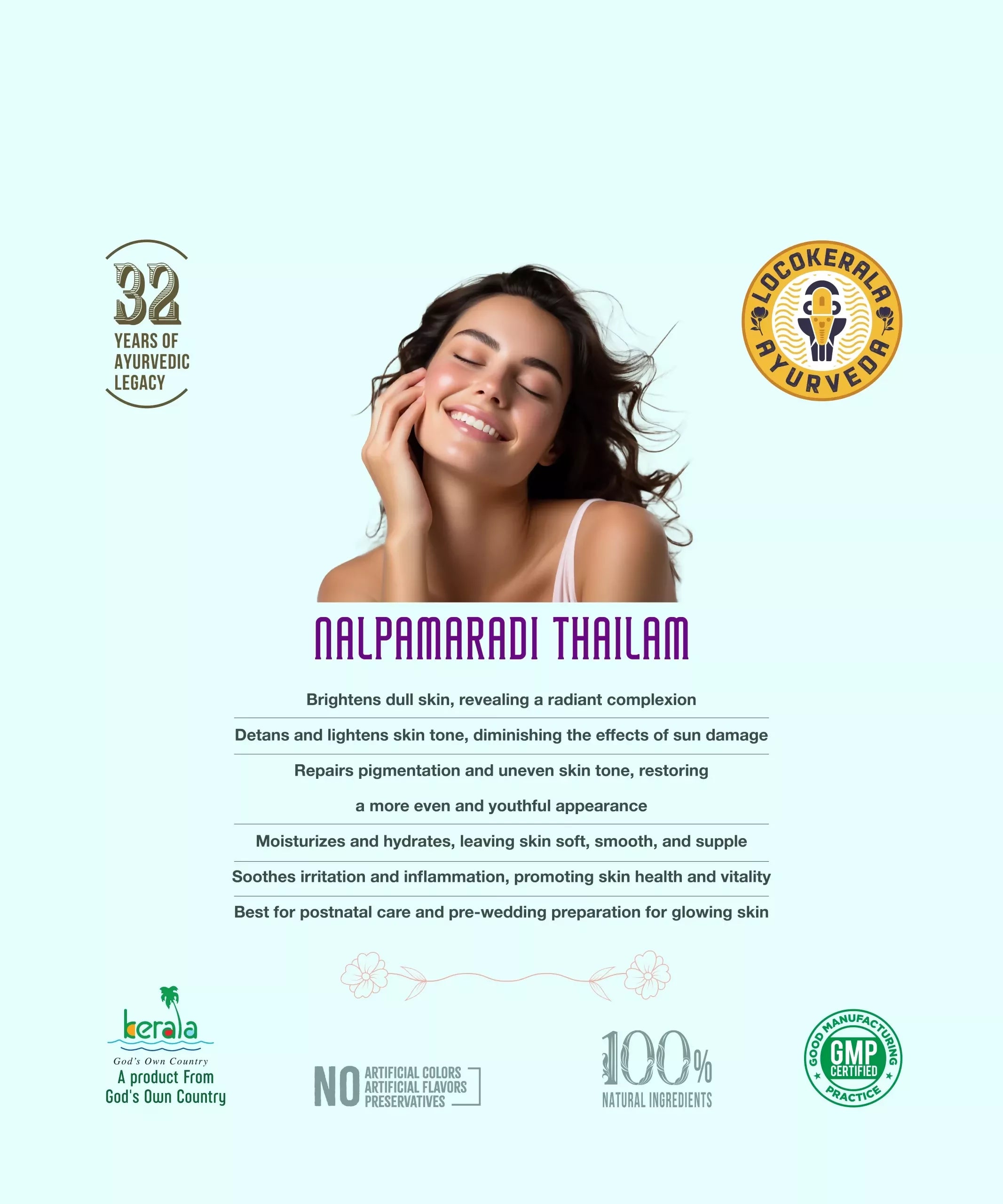 LocoKerala Nalpamaradi Thailam – Heritage Ayurveda Oil for Skin Toning | Grocsy