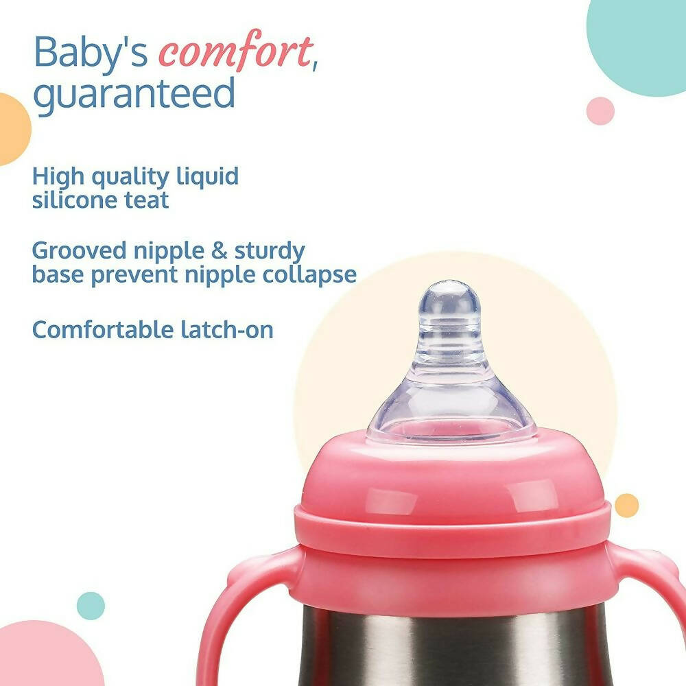 LuvLap Steel Feeding Baby Bottle | Grocsy