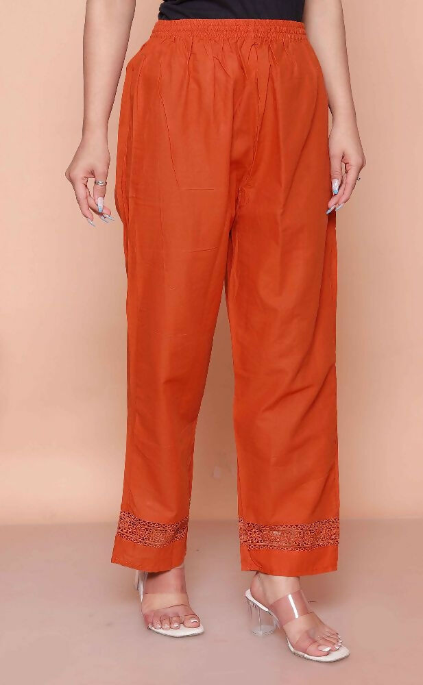 Miravan Womens Embroidered Cotton Kurta With Palazzo & Dupatta Set | Grocsy