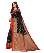 Vamika Black Printed Art Silk Saree | Grocsy