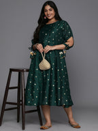 Ahalyaa Women's Traditional wear Ethnic Dress - Green | Grocsy