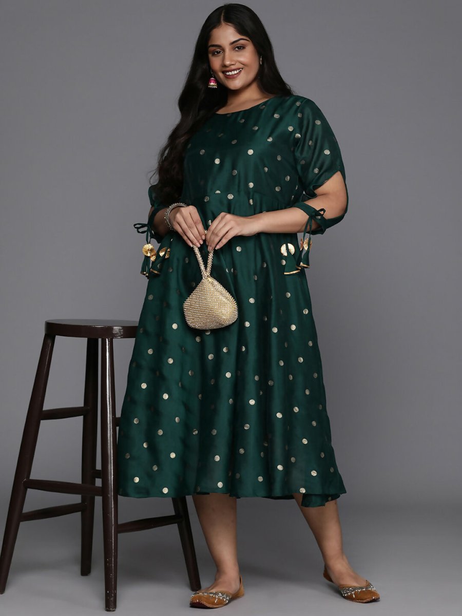 Ahalyaa Women's Traditional wear Ethnic Dress - Green | Grocsy