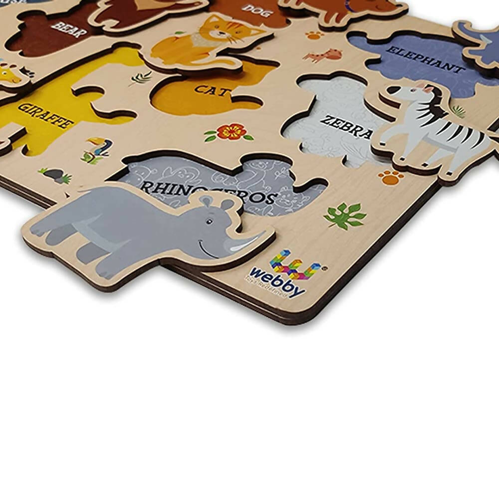 Webby Wooden Educational Colorful Puzzle for Preschool Kids - Set of 6 | Grocsy