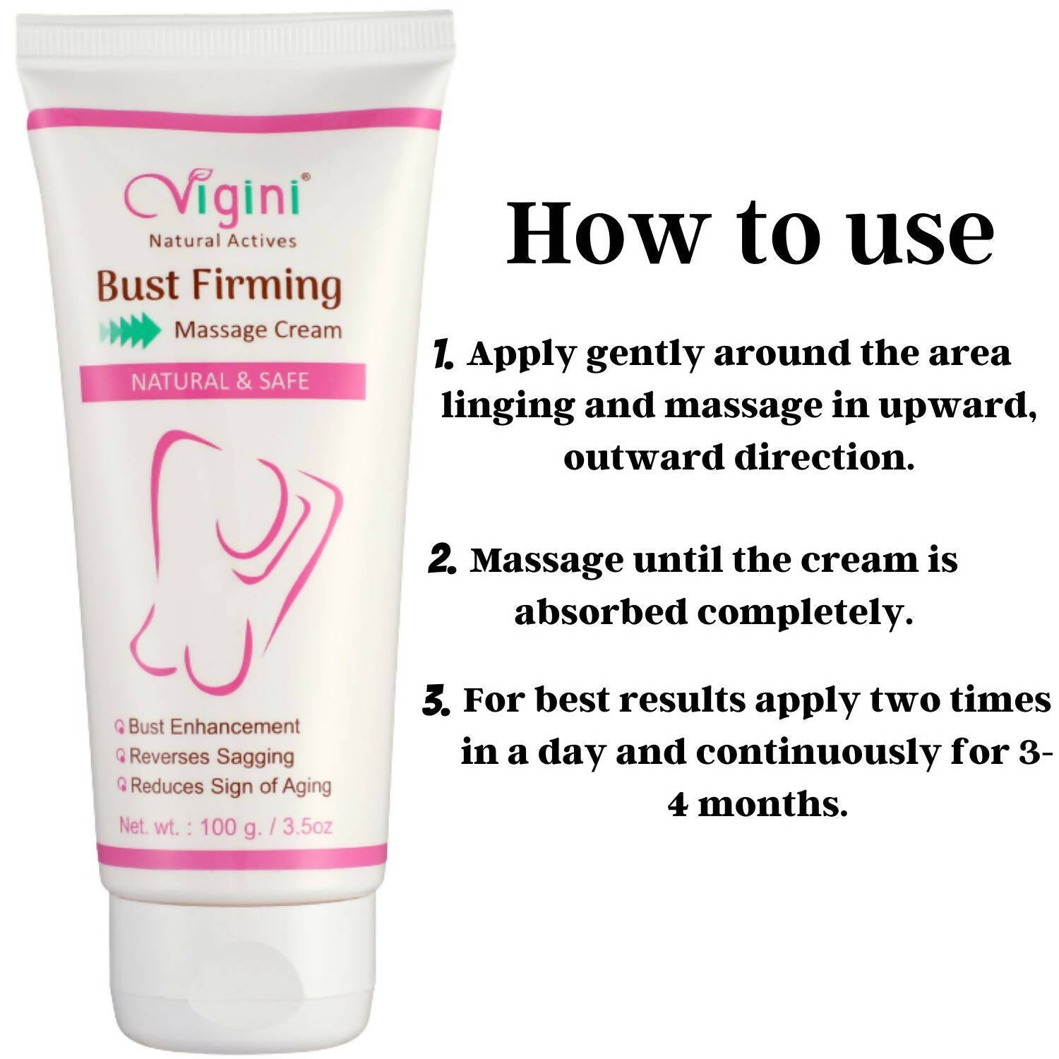 Vigini Natural Actives Breast Bust Body Shaping Toner Firming Tightening Growth Oil Cream | Grocsy