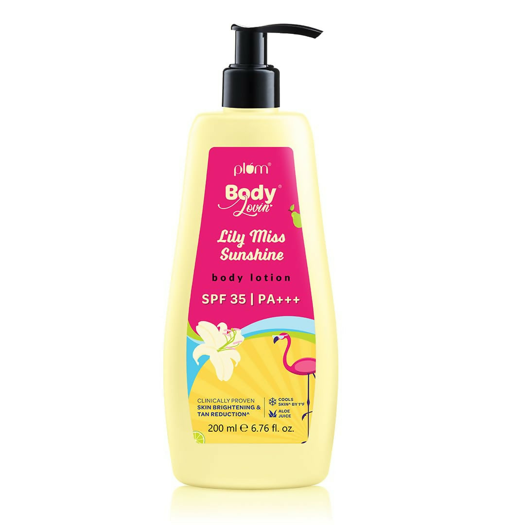 Plum BodyLovin' Lily Miss Sunshine Body Lotion With SPF 35 PA+++ | Grocsy
