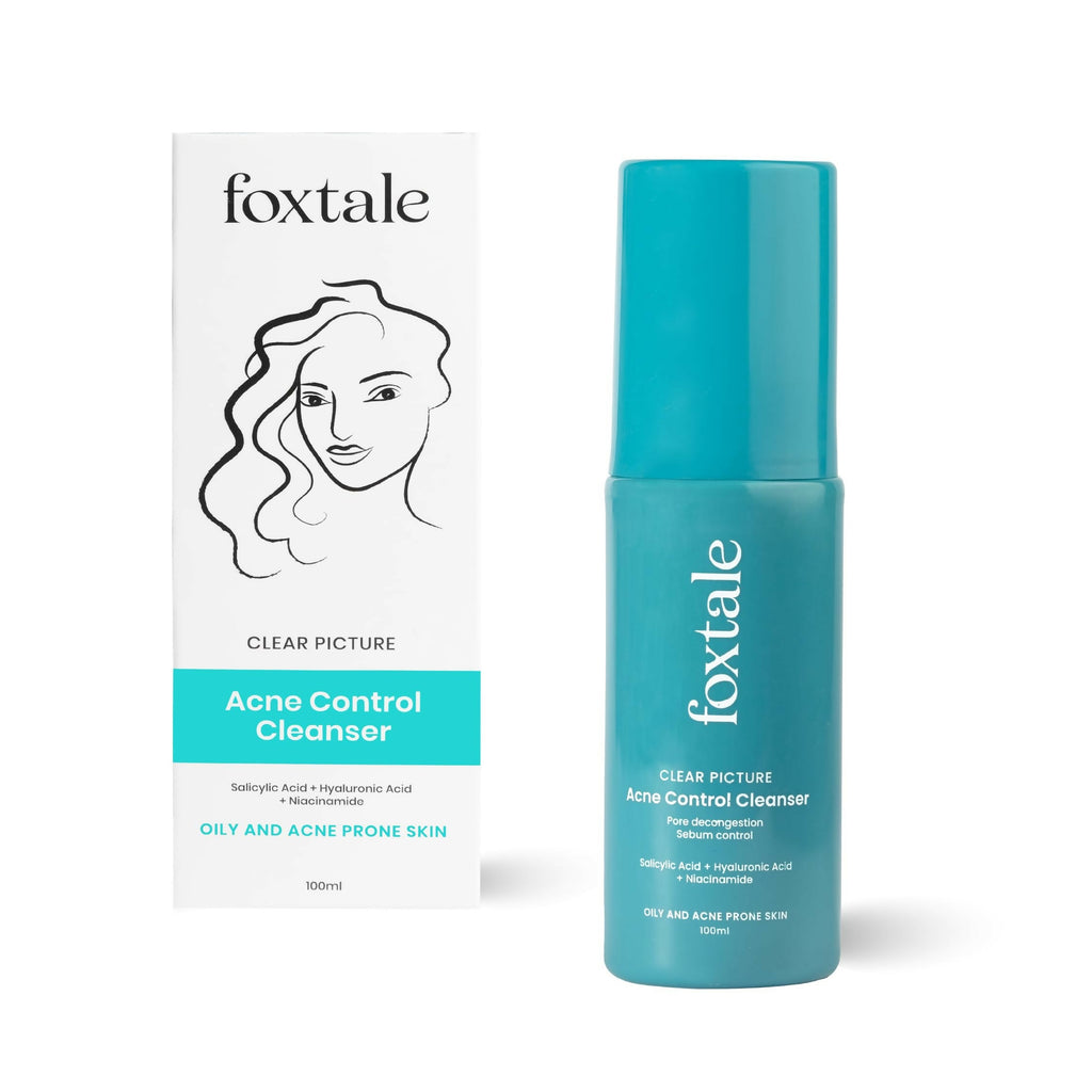 Foxtale 2% Salicylic Acid Acne Control Cleanser For Oily And Acne Prone Skin - Reduces Pimples and Breakouts | Grocsy