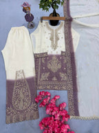 Teeya Creation New Kids Collection Trendy Stylish Kids Wear Heavy Embroidery Sequence Work Kurta Set -Purple | Grocsy