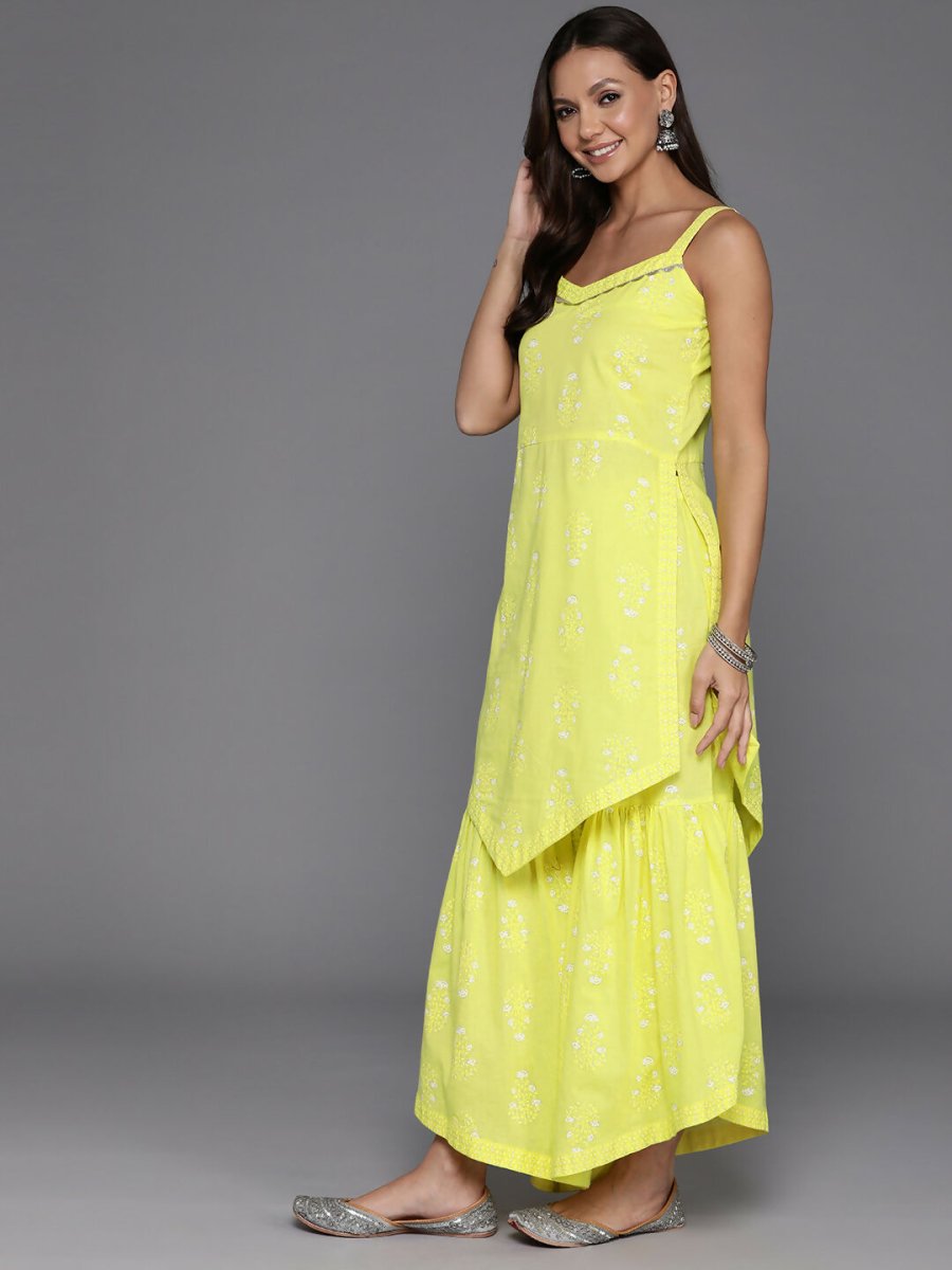 Ahalyaa Women's Traditional wear Kurta Set - Yellow | Grocsy