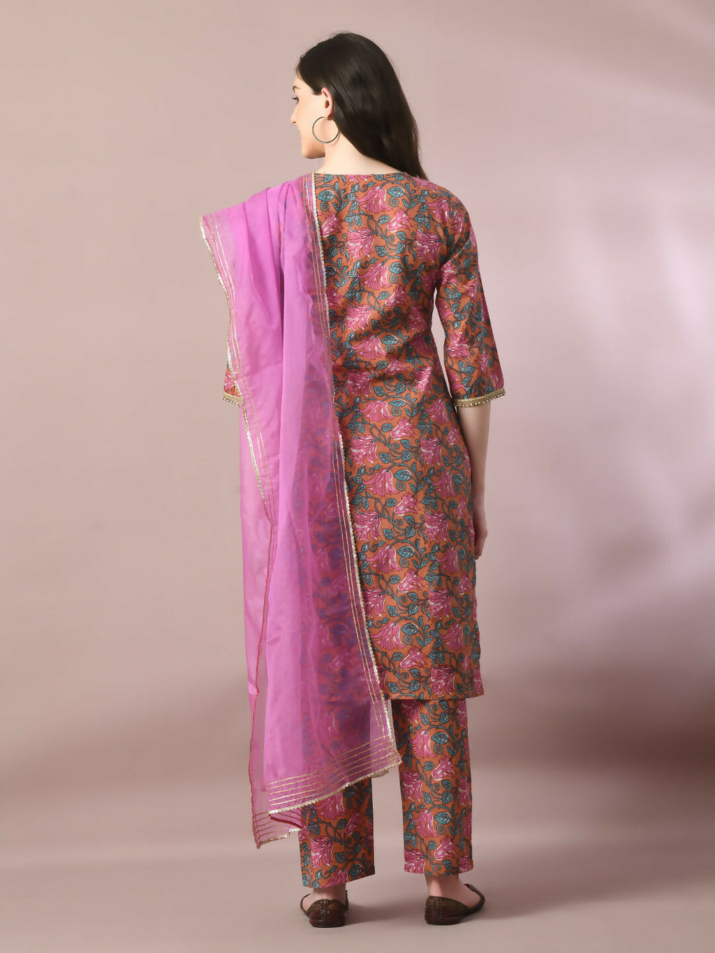 Myshka Women's Multi Printed Cotton Straight Party Kurta Set With Dupatta | Grocsy