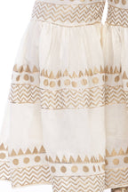 Mominos Fashion Cotton Off White Gold Print With Gota Sharara | Grocsy
