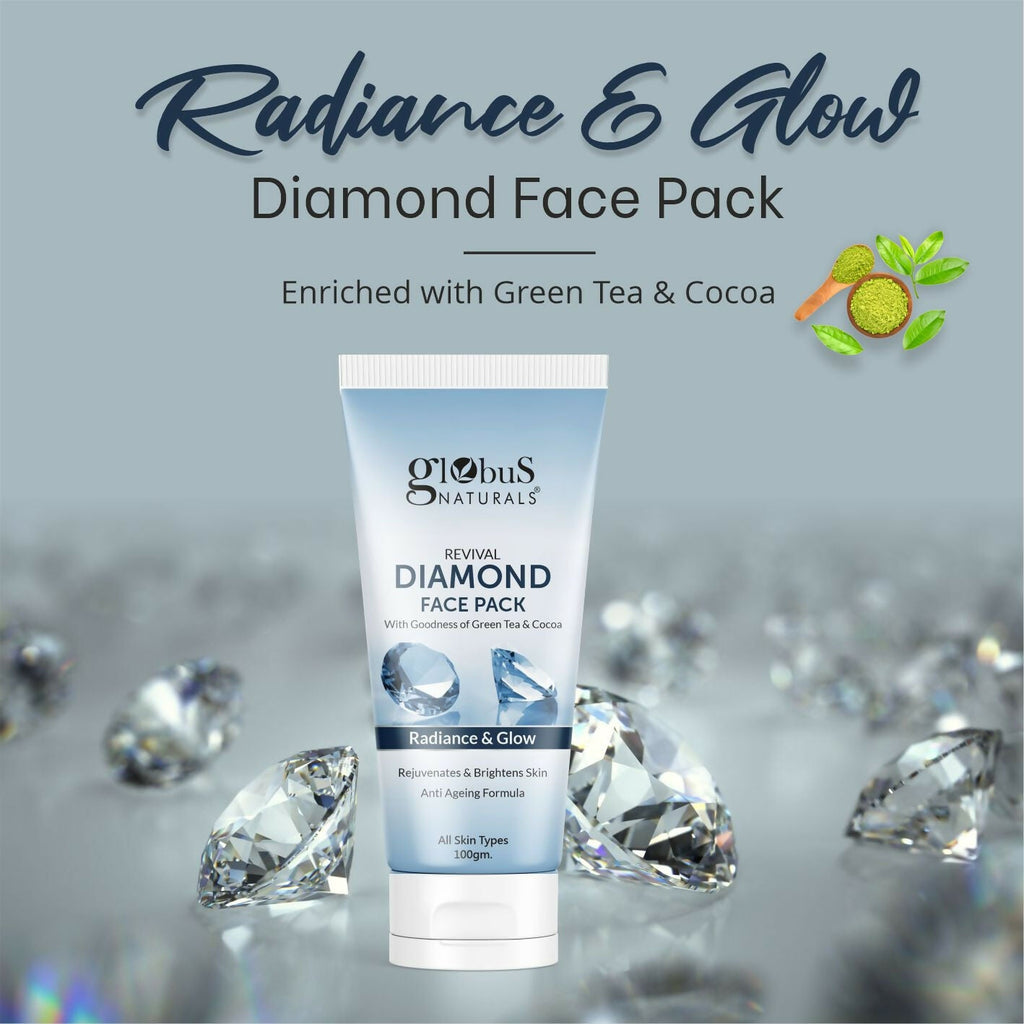 Globus Naturals Revival Diamond Face Pack, Natural & Ayurvedic Formula | Grocsy