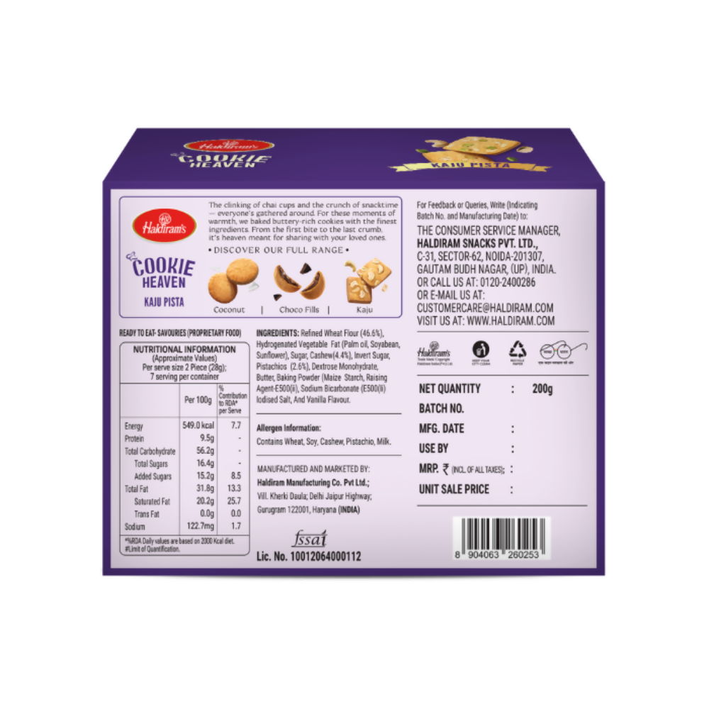 Haldiram's Kaju Pista Cookies | Grocsy