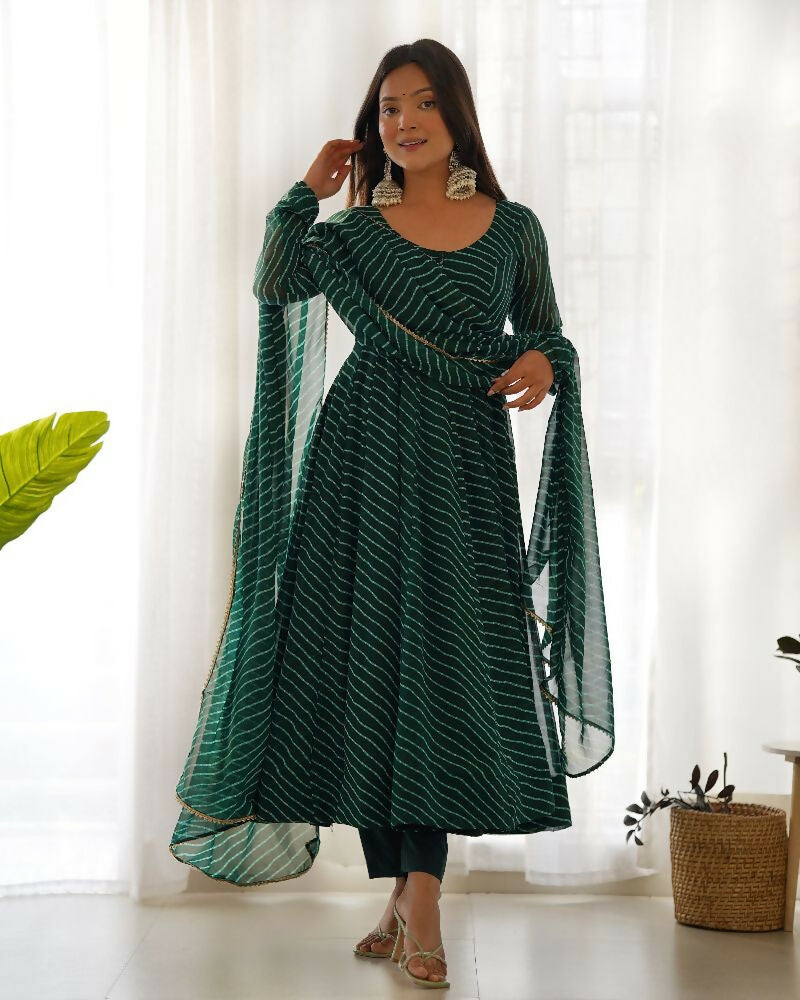 Joban Fashion Green Kurta Set Georgette Sequence Embroidery Work | Grocsy